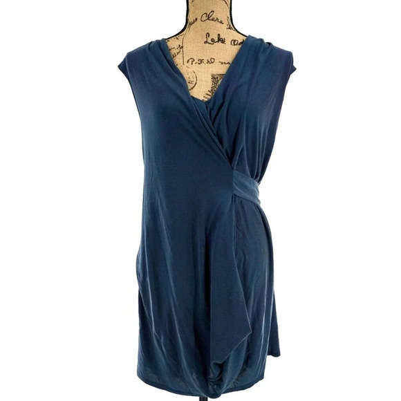 HD In Paris Women Dress XS Extra Small Blue Sleeveless Pullover Stretch Wrap‎ - Picture 1 of 8